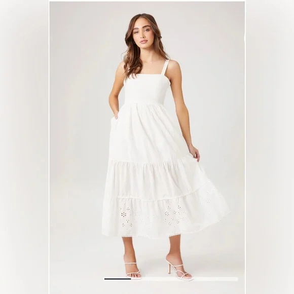 Forever 21 | Dresses | Forever 2 New Tiered Eyelet Midi Dress | Poshmark